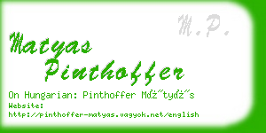 matyas pinthoffer business card